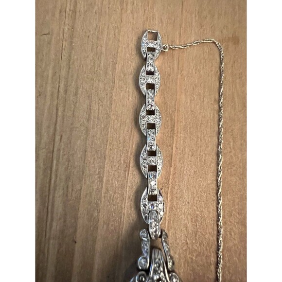 Art Deco Platinum and Diamond watch women’s with Appraisal Paperwork Working